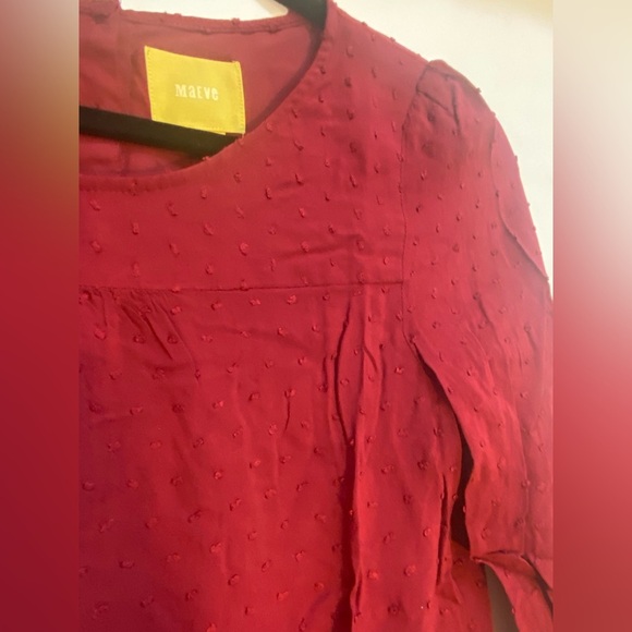 Maeve by Anthropologie Woman’s Burgundy Blouse Top Size 4 - Picture 2 of 8